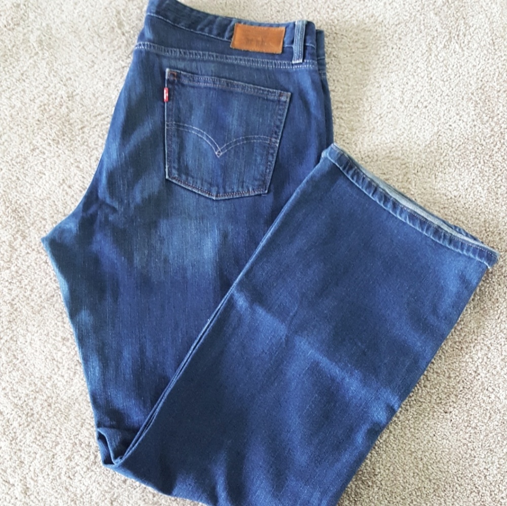 Levi's 553 Mid Rise Boot Dark Wash Jeans sz 16M